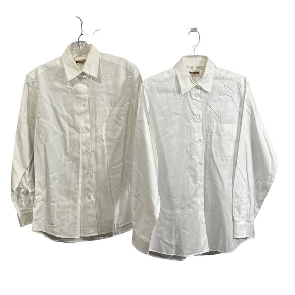 Worldly Things Tops - Lot of 2 Worldly Things White Long Sleeve Button-Down Working Shirts Size 8 95c